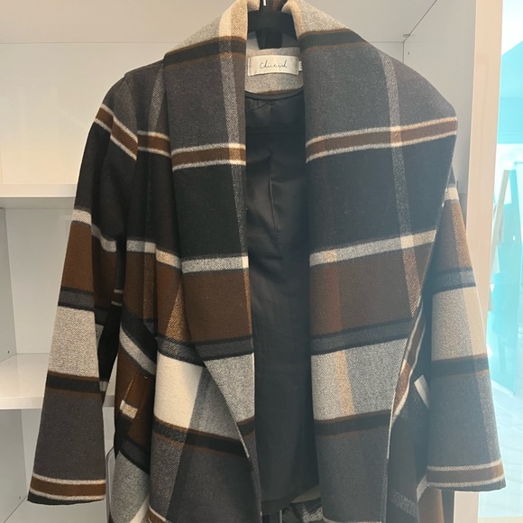 Chicwish PRAIRIE CHECK RABATO COAT BY CHIC+ - Picture 1 of 5